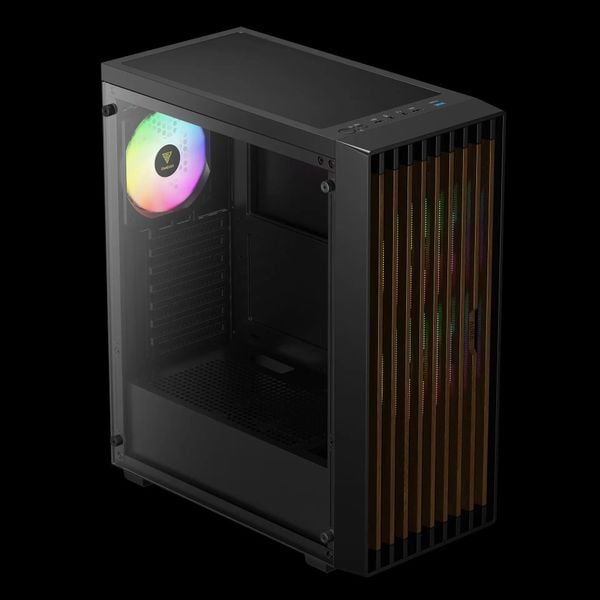 Case Gamdias AURA GC4 ELITE Mặt Gỗ - Kèm 3 Fan ARGB 120mm Syncmain