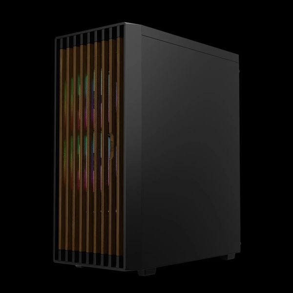 Case Gamdias AURA GC4 ELITE Mặt Gỗ - Kèm 3 Fan ARGB 120mm Syncmain