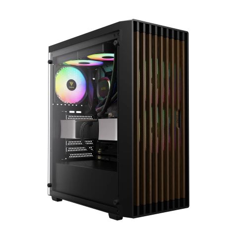 Case Gamdias AURA GC4 ELITE Mặt Gỗ - Kèm 3 Fan ARGB 120mm Syncmain