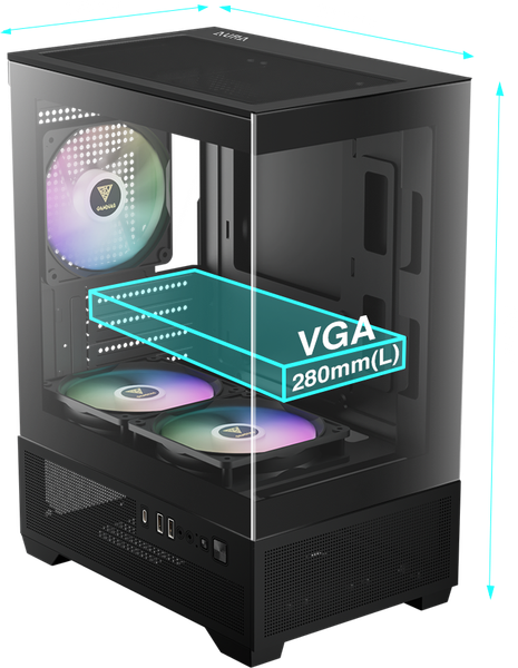 Case Gamdias AURA GC9M Elite ARGB Black