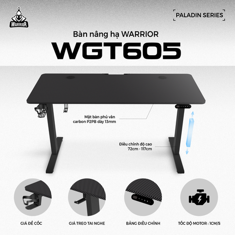 Bàn nâng hạ WARRIOR Paladin Series WGT605 Black