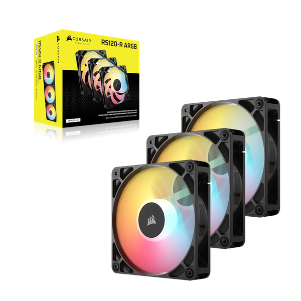 Bộ 3 quạt máy tính Corsair RS120-R ARGB Black CO-9050196-WW