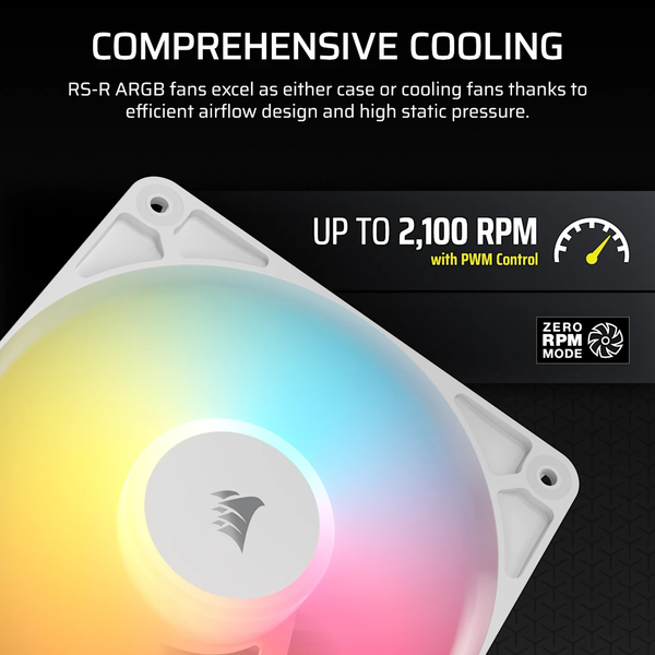 Bộ 3 quạt máy tính Corsair RS120-R ARGB White CO-9050197-WW