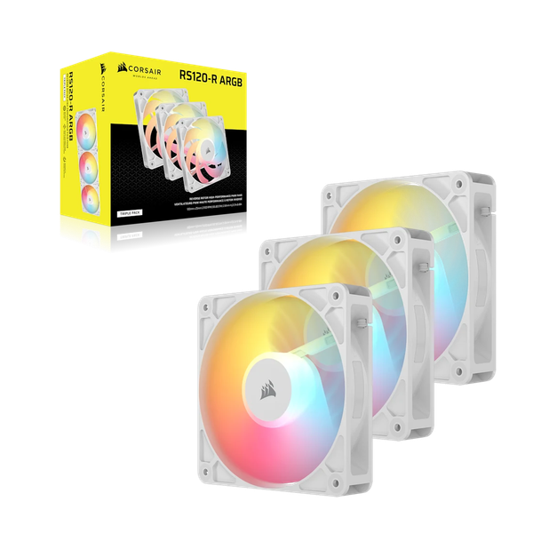 Bộ 3 quạt máy tính Corsair RS120-R ARGB White CO-9050197-WW