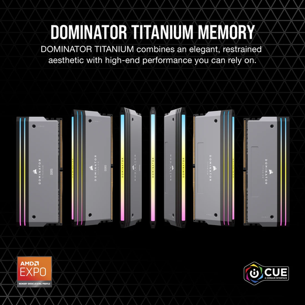 Ram PC Corsair DDR5 6000MT/s 96GB 2x48GB XMP 3.0 DOMINATOR TITANIUM Grey for AMD CMP96GX5M2B6000Z30