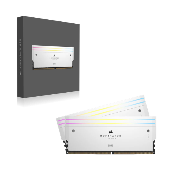 Ram PC Corsair DDR5 6000MT/s 96GB 2x48GB XMP 3.0 DOMINATOR TITANIUM White for AMD CMP96GX5M2B6000Z30W