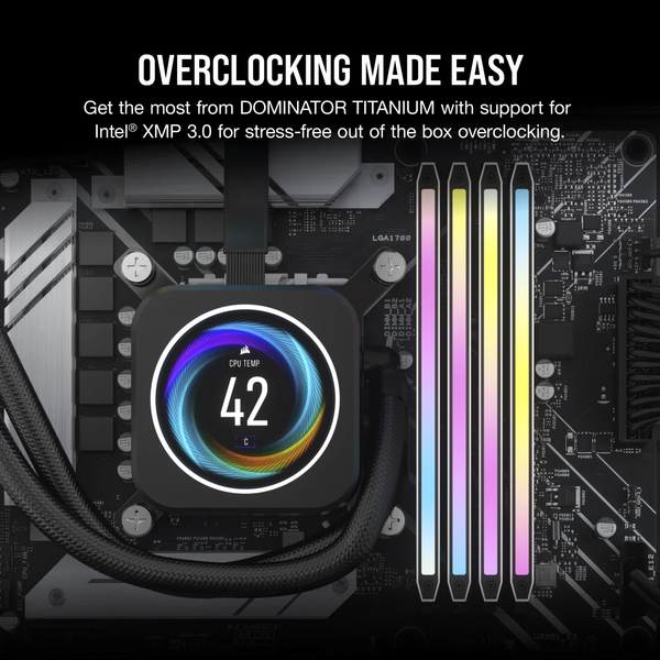 Ram PC Corsair DDR5 6000MT/s 64GB 2x32GB XMP 3.0 DOMINATOR TITANIUM White for AMD CMP64GX5M2B6000Z30W