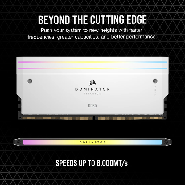 Ram PC Corsair DDR5 6000MT/s 64GB 2x32GB XMP 3.0 DOMINATOR TITANIUM White for AMD CMP64GX5M2B6000Z30W