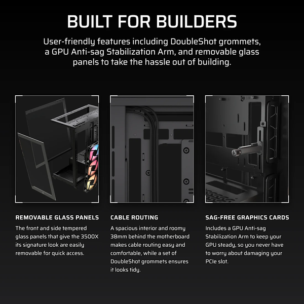 Vỏ máy tính Corsair 3500X RS-R ARGB Tempered Glass Mid-Tower, Black CC-9011322-WW