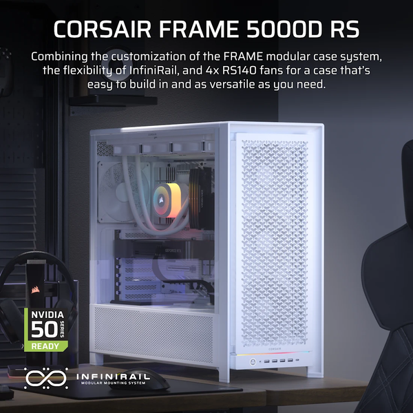 Vỏ máy tính Corsair FRAME 5000D RS White CC-9011308-WW