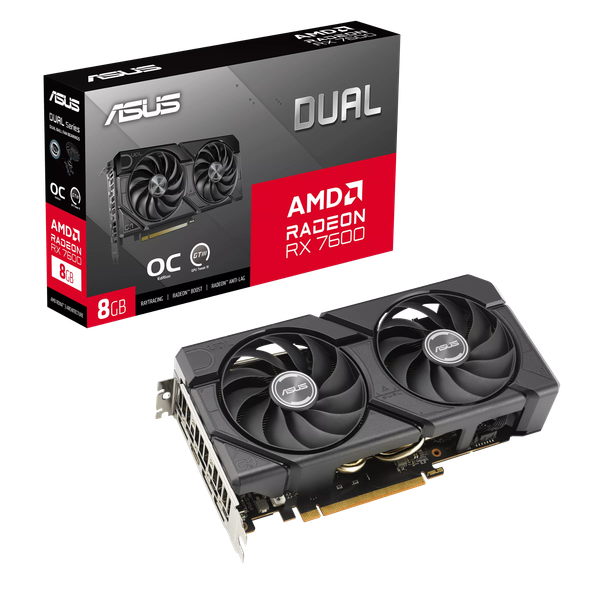 VGA ASUS Dual Radeon RX 7600 EVO OC Edition 8GB GDDR6 DUAL-RX7600-O8G-EVO