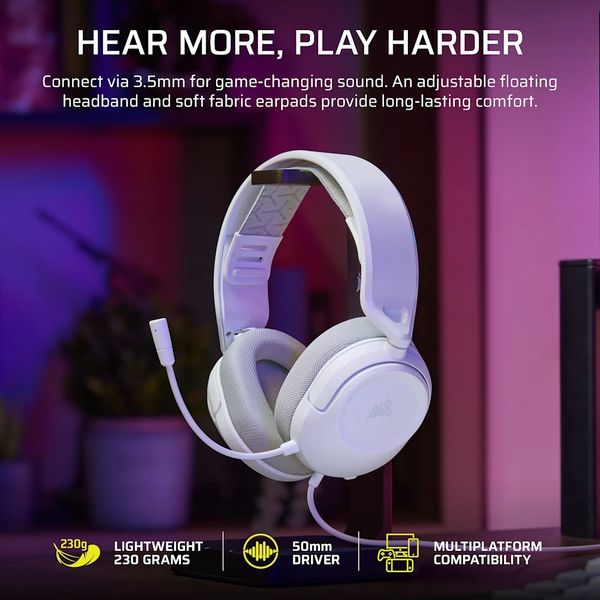 Tai nghe Corsair HS35 v3 White CA-9011400-WW