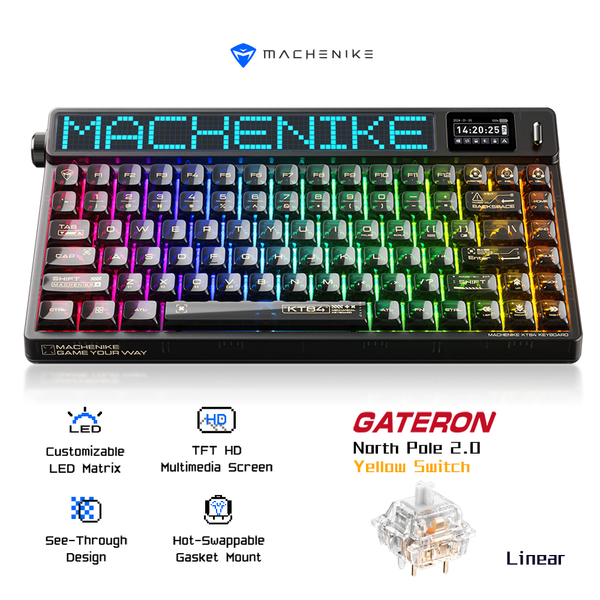Bàn phím Machenike KT84-B84W Smart Screen Tri-mode