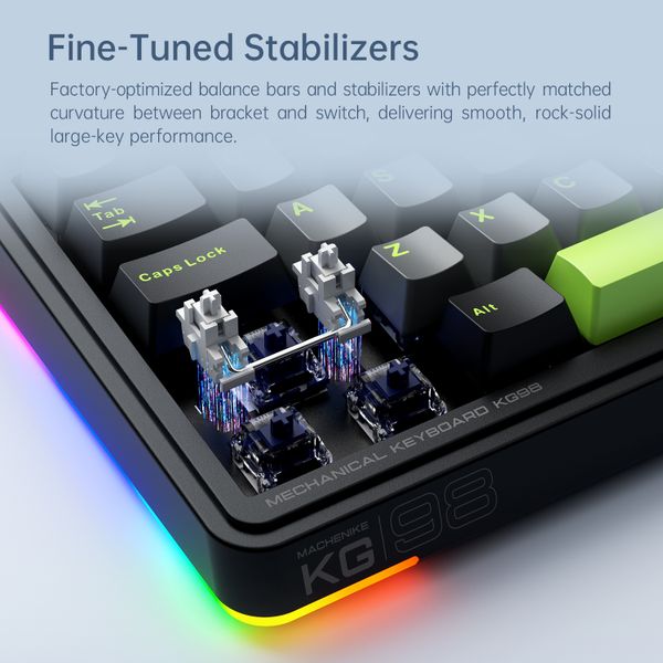 Bàn phím Machenike KG98 Tri-mode RGB