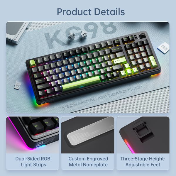 Bàn phím Machenike KG98 Tri-mode RGB