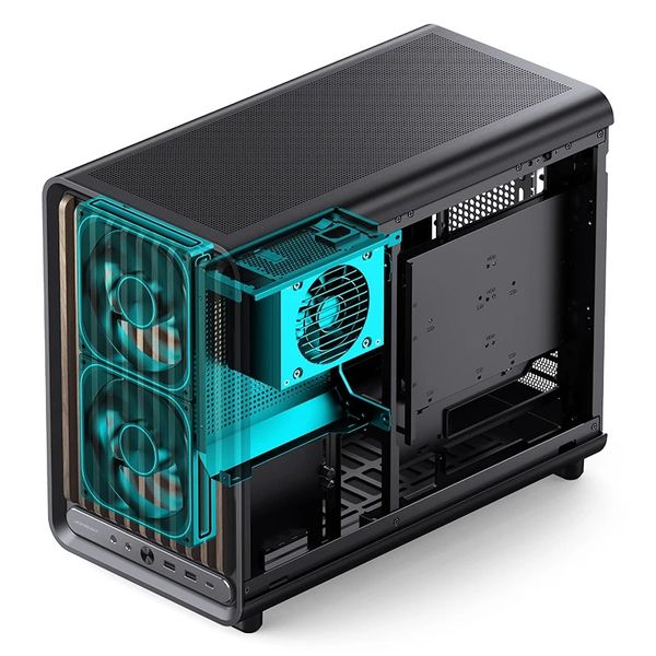 Case JONSBO D33 WOOD Black Micro-ATX
