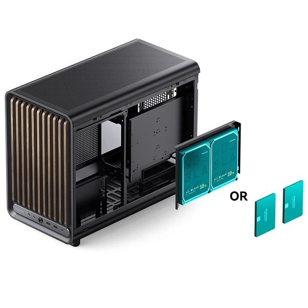 Case JONSBO D33 WOOD Black Micro-ATX