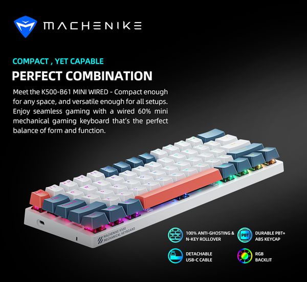 Bàn phím Machenike K500-B61 Wired RGB