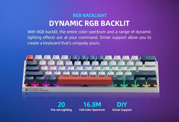Bàn phím Machenike K500-B61 Wired RGB