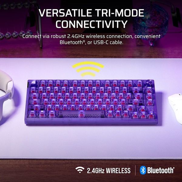 Bàn phím không dây Corsair K65 PLUS ATOMIC PURPLE RGB CH-91D421E-NA CH-91D421E-NA