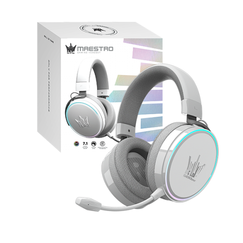 Tai nghe Gaming HOF Maestro H1 RGB Gloss White