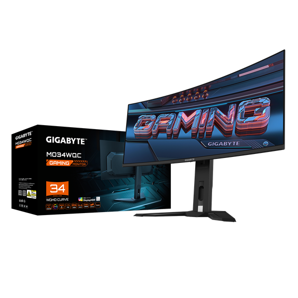 Màn hình Gaming GIGABYTE MO34WQC Gaming 34INCH/3440x1440/WQHD-175Hz/OLED/2xHDMI/1xDP/SP2x3W/3xUSB/1xUSB-C/ĐEN