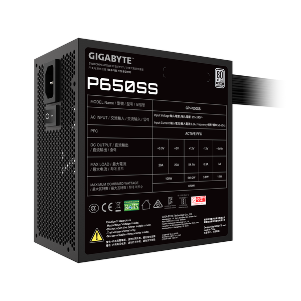 Nguồn máy tính GIGABYTE GP-P650SS 650W/80 Plus Silver/ATX 3.0/ĐEN