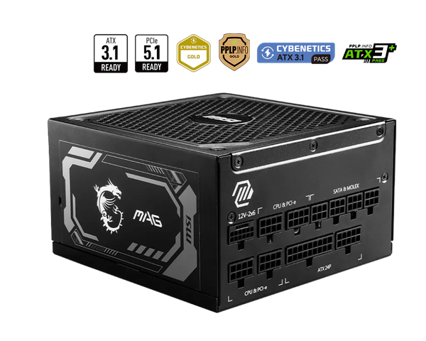 Nguồn máy tính MSI MAG A1250GL PCIE5 1250W 80 Plus Gold, Full Modullar