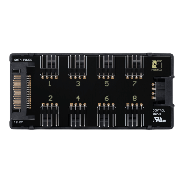 Noctua NA-FH1 8 Channel PWM Fan Hub for up to Eight 12V/5V 4-Pin PWM & 3-Pin Fans