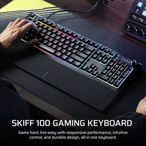 Bàn Phím Gaming Corsair SKIFF 100 RGB CH-9226H65-NA – Full Size, IP53, Núm Xoay Đa Chức Năng