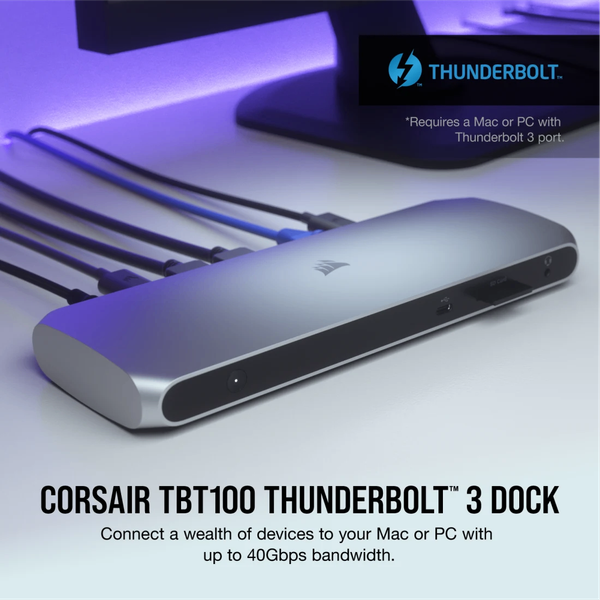 Thiết bị mở rộng cổng kết nối Corsair TBT100 Thunderbolt 3 Dock CU-9000001-NA