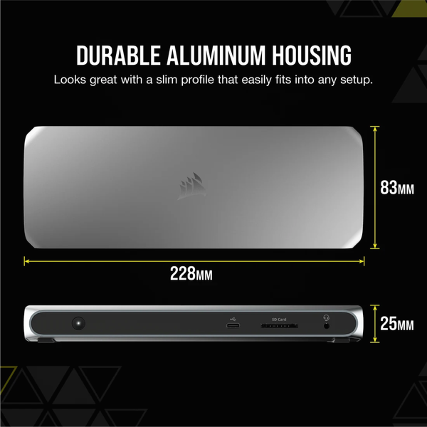 Thiết bị mở rộng cổng kết nối Corsair TBT100 Thunderbolt 3 Dock CU-9000001-NA