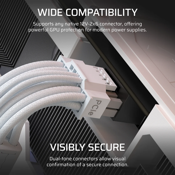 Cáp nguồn máy tính Corsair ThermalProtect PCIe 5.1 600W 12V-2x6 Cable - White CP-8920473