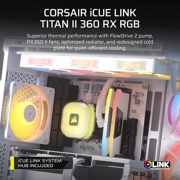 Tản nhiệt nước Corsair iCUE LINK TITAN II 360 RX RGB White CW-9061038-WW