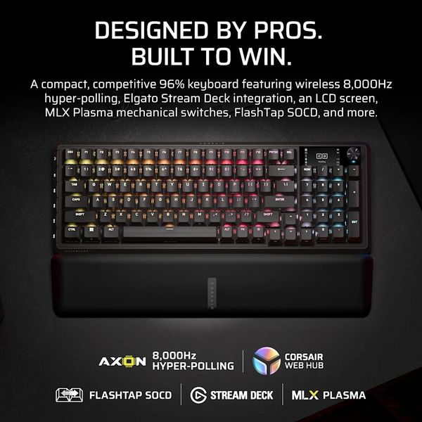 Bàn phím không dây Corsair VANGUARD 96-MLX Plasma-BLK RGB CH-91F901E-NA