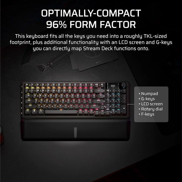 Bàn phím không dây Corsair VANGUARD 96-MLX Plasma-BLK RGB CH-91F901E-NA