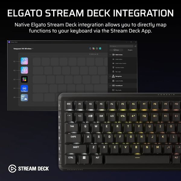 Bàn phím không dây Corsair VANGUARD 96-MLX Plasma-BLK RGB CH-91F901E-NA