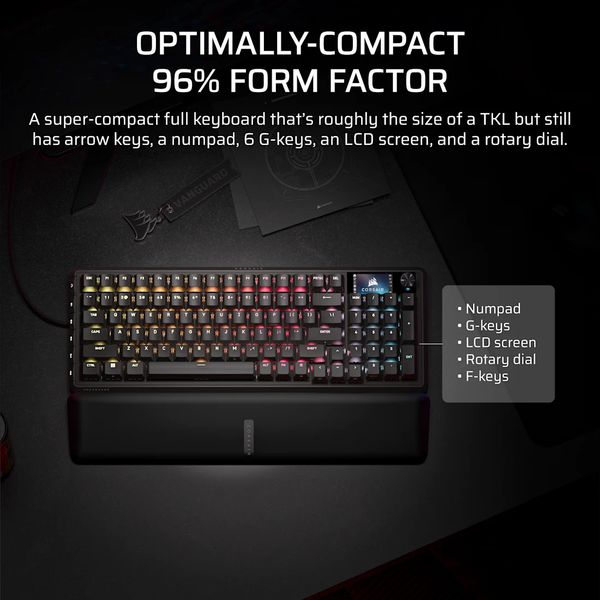 Bàn phím Corsair VANGUARD PRO 96-MGX Hyperdrive-BLK-RGB CH-91E911G-NA