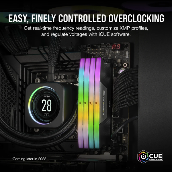 Ram PC Corsair DDR5 6400MHz 128GB 2x64GB VENGEANCE RGB Black Heatspreader CMH128GX5M2B6400C42