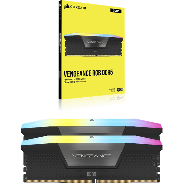 Ram PC Corsair DDR5 6400MHz 128GB 2x64GB VENGEANCE RGB Black Heatspreader CMH128GX5M2B6400C42