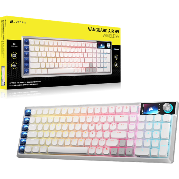 Bàn phím không dây Corsair VANGUARD AIR 99-CSR LP OPX-WHT RGB CH-91H901B-NA