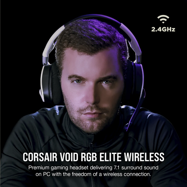 Tai nghe không dây Corsair VOID RGB ELITE, White CA-9011202-NA