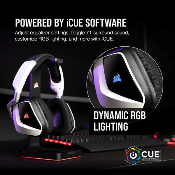 Tai nghe không dây Corsair VOID RGB ELITE, White CA-9011202-NA