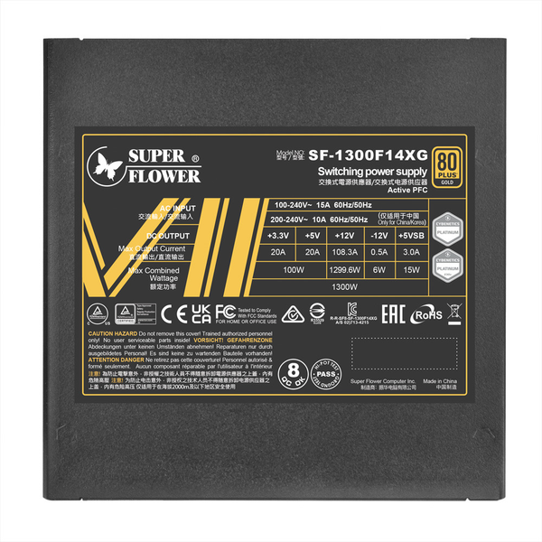Nguồn máy tính Super Flower LEADEX VII XG 1300W ATX 3.1 80 Plus Gold SF-1300F14XG