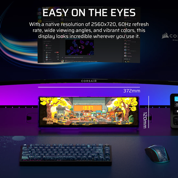 Màn hình cảm ứng Corsair XENEON EDGE Atomic Purple 14.5