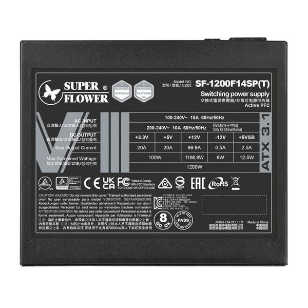 Nguồn Máy Tính Super Flower LEADEX VIII Platinum PRO 1200W ATX 3.1 SF-1200F14SP(T)