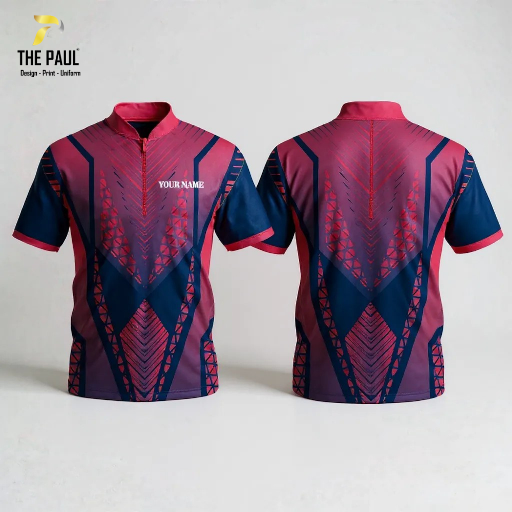  Áo thun bi da đỏ, cổ lãnh tụ 