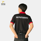  Áo thun polo phối đen đỏ - Đồng phục doanh nghiệp 02 