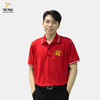  Áo thun polo đỏ, thêu logo HUCA FOOD - Chuỗi F&B 02 