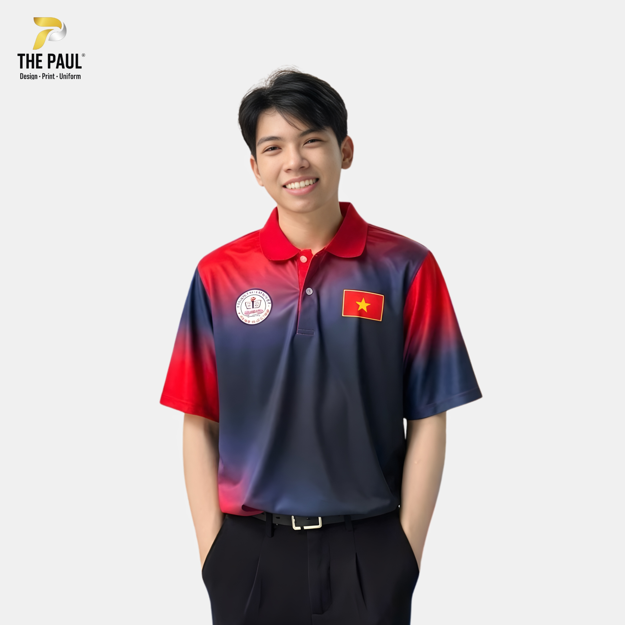  Áo thun polo Teakwondo phối xanh đỏ - Thể thao 02 